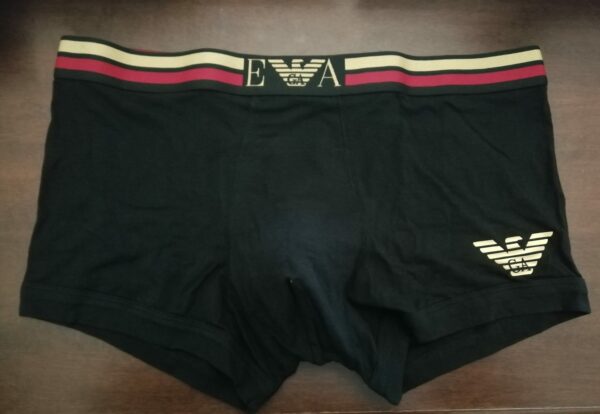 Boxer nero con logo piccolo stampato