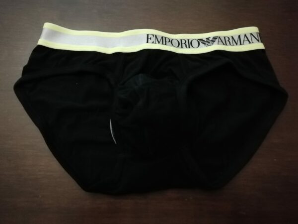 Slip Armani con logo e scritta nero e giallo