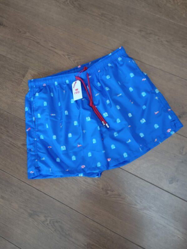 costume red sox azzurro con cabine ed ombrelloni